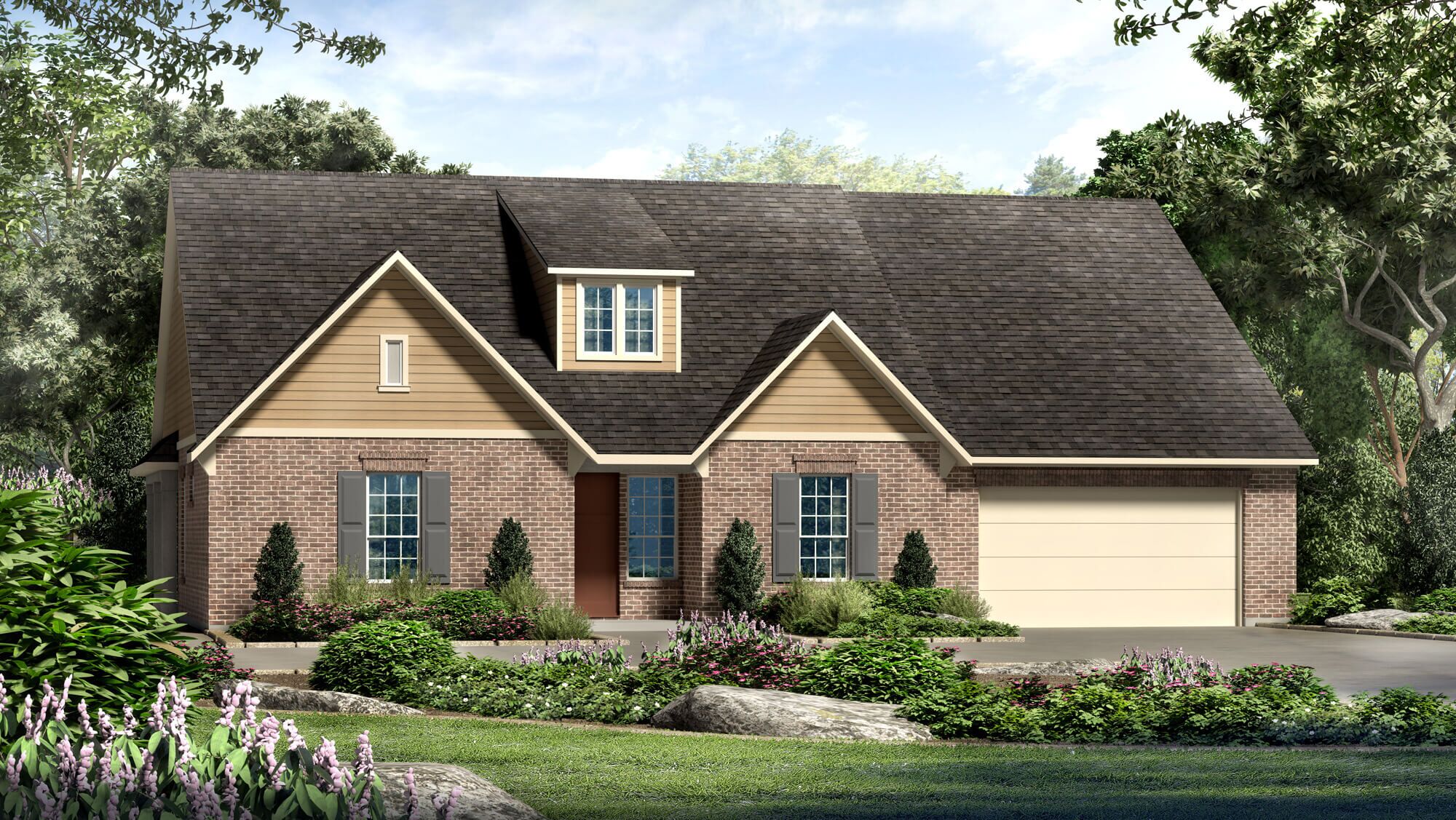 Exterior Rendering - Single Family House - Barnard Regent