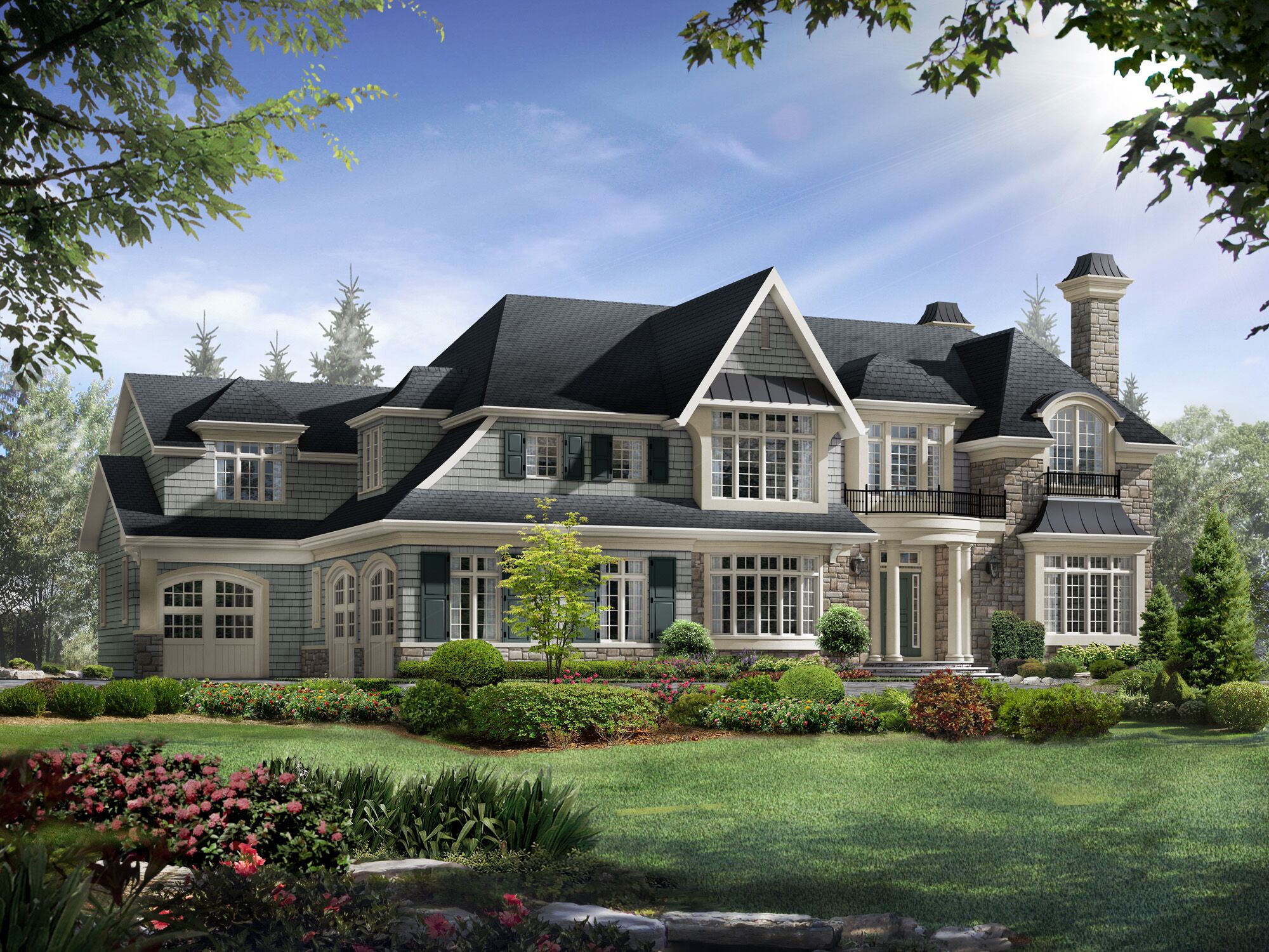 Exterior Rendering - Single Family House - 3D Rendering | Aareas Interactive
