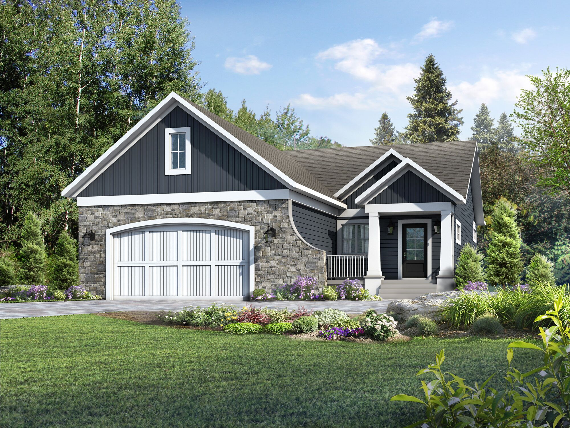 Exterior Rendering - Single Family House - House Rendering Lazoro Cottoage | Aareas Interactive