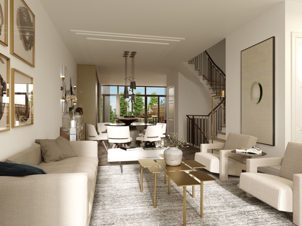 Interior Rendering - Living Room by Bazis Estates on Bayview