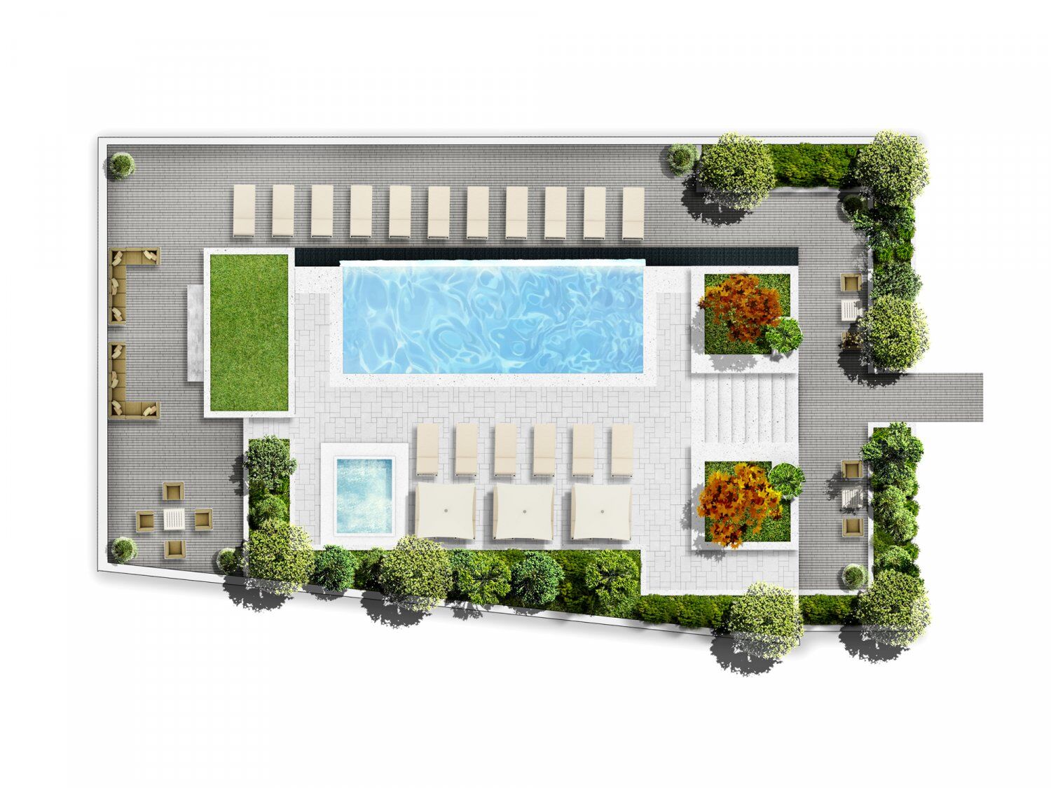 Floor Plan Rendering - Roof Top