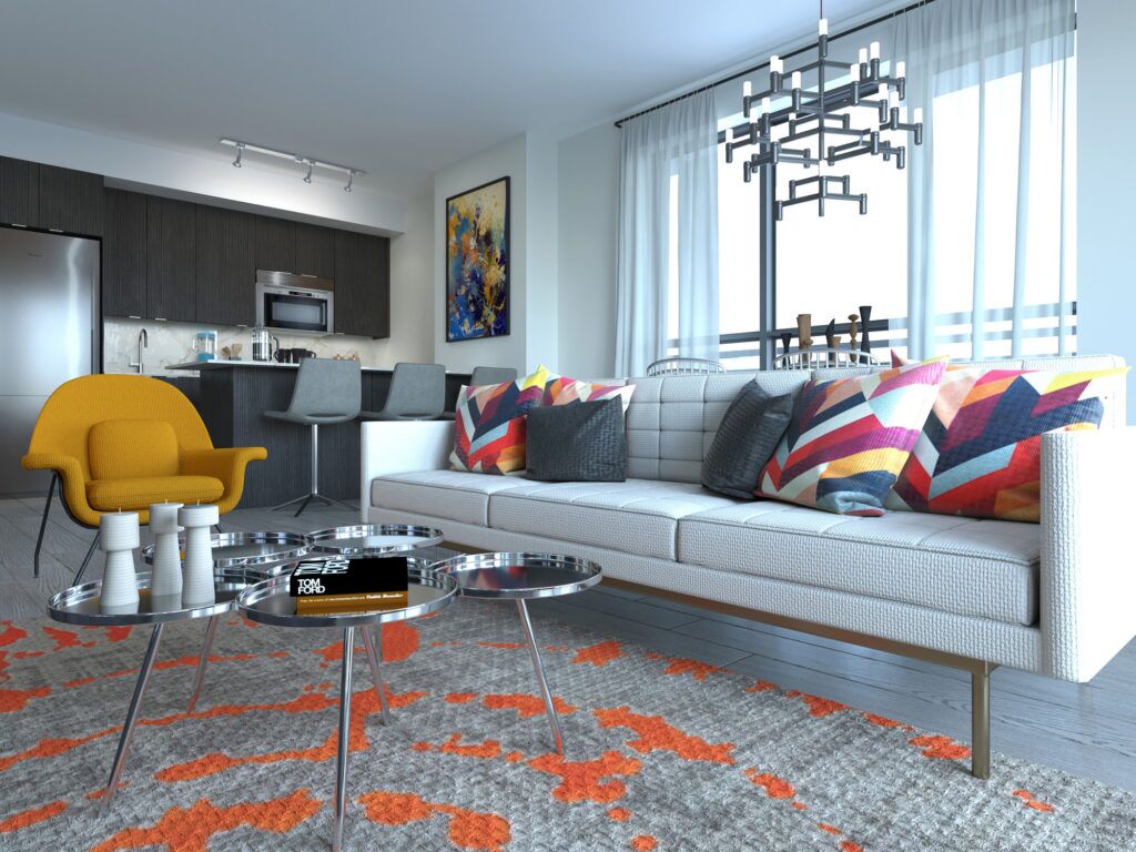 Interior Rendering - Living Room by Tridel Bloor Promenade Condos