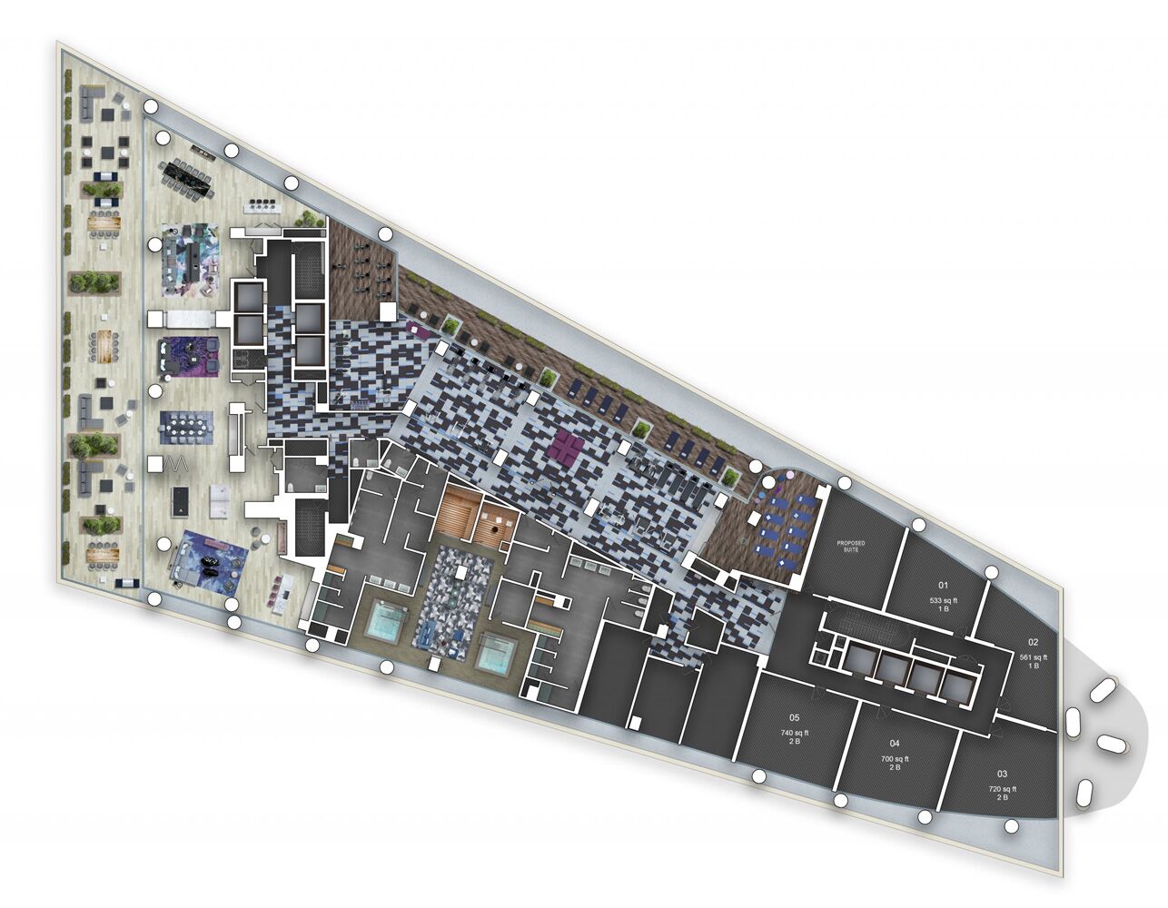 Floor Plan Rendering - Whirlpool Gym Party Room
