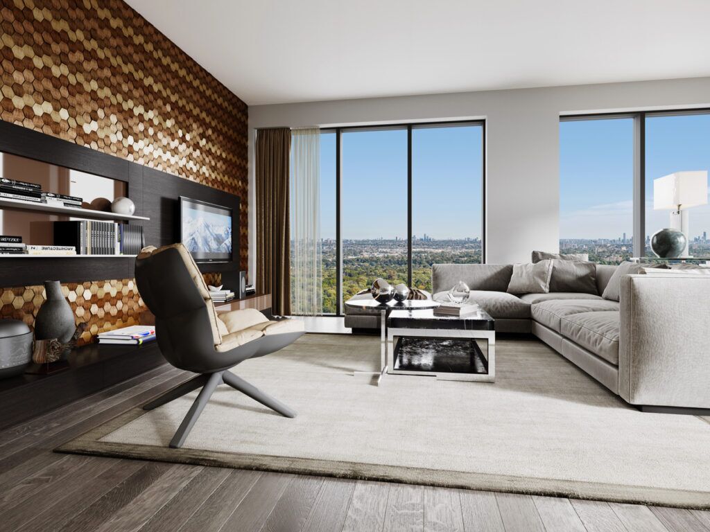 Interior Rendering - Penthouse Living Room