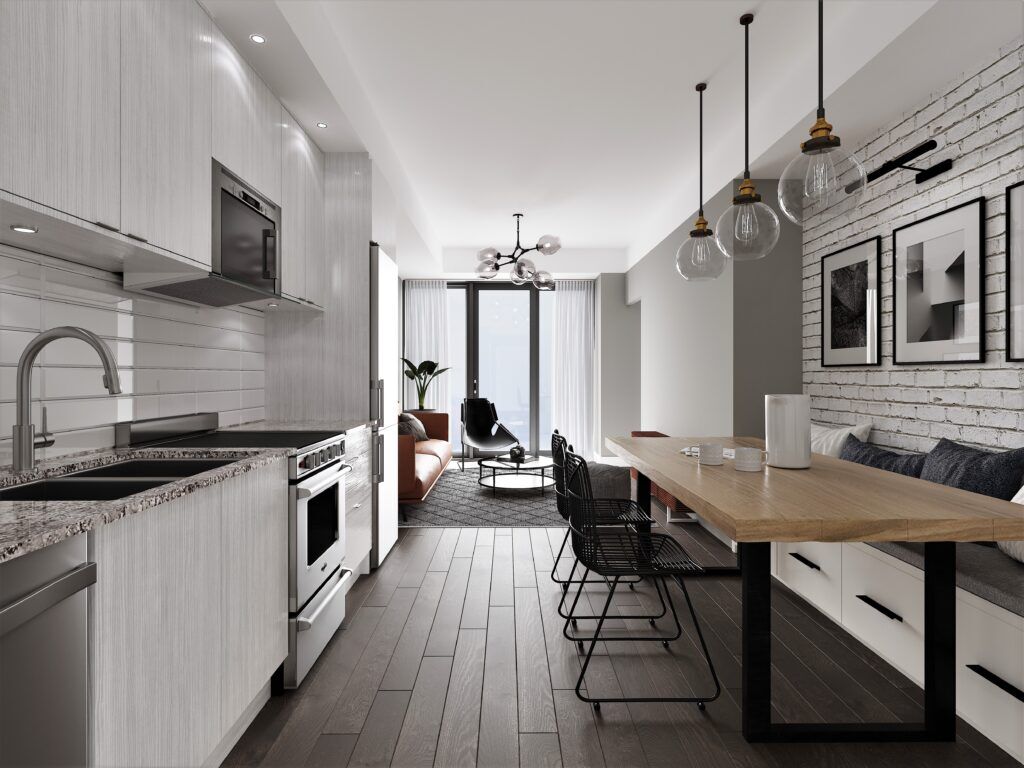 Interior Rendering - Modern Chic Kitchen
