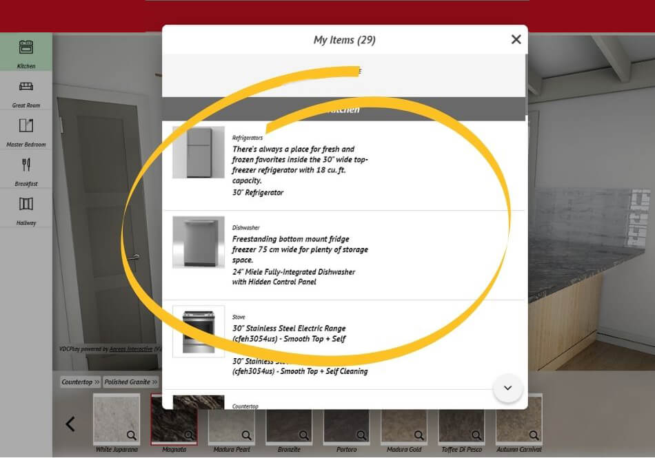 digitalized product for shopping list