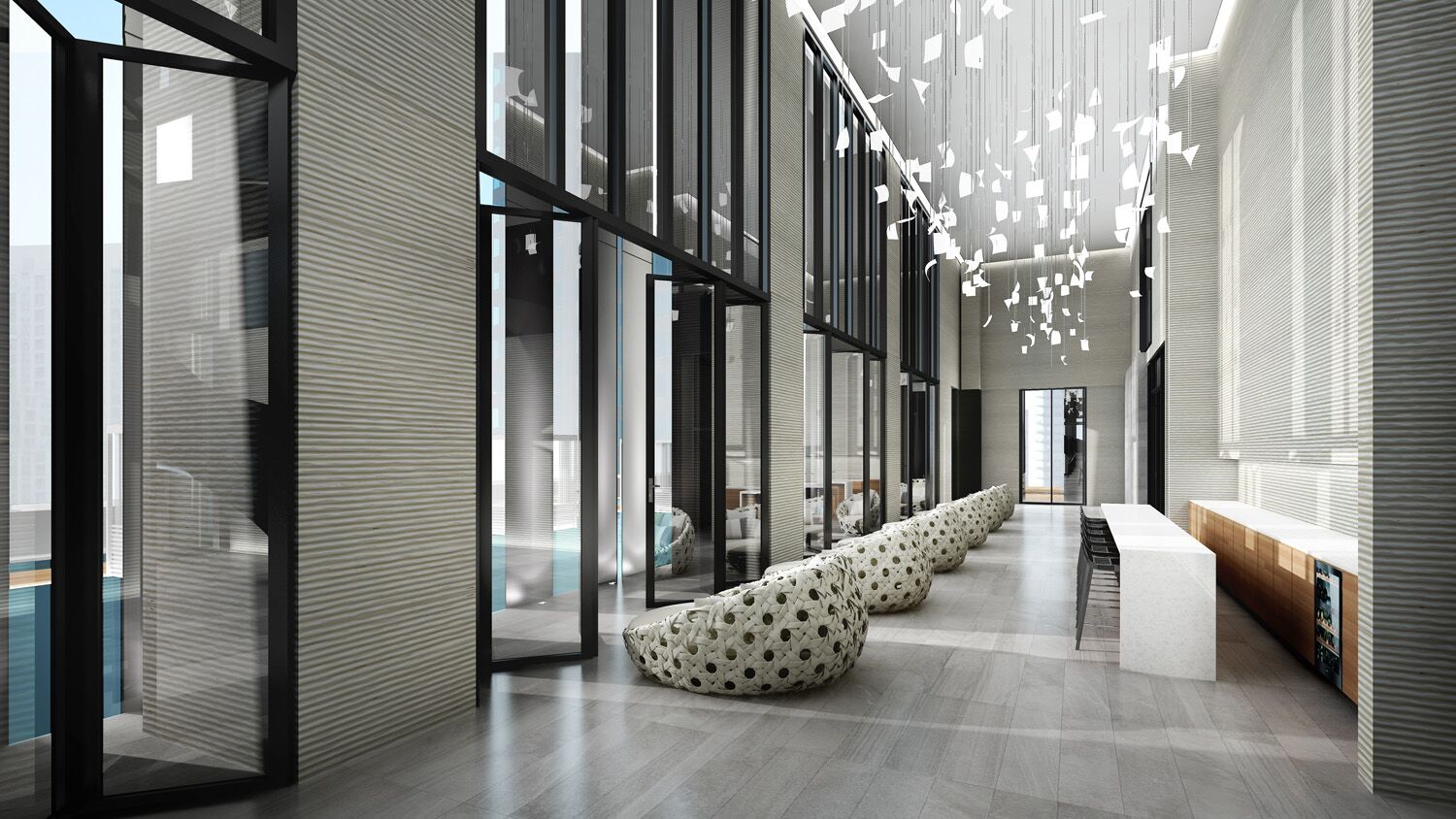 Interior Amenity Rendering - 1 Yorkville Toronto Condo Modern Design 3D Rendering