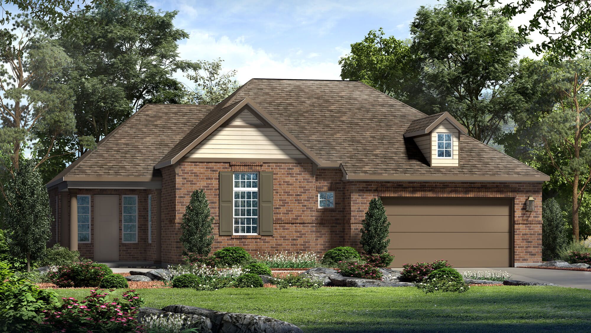 Exterior Rendering - Single Family House - Amhurst Regent