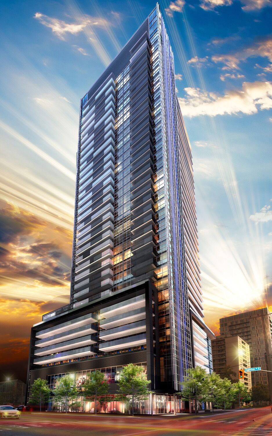 Exterior Rendering - Condo - Menkes, The Eglington Toronto Condo Toronto Condo 3D Rendering | Aareas interactive