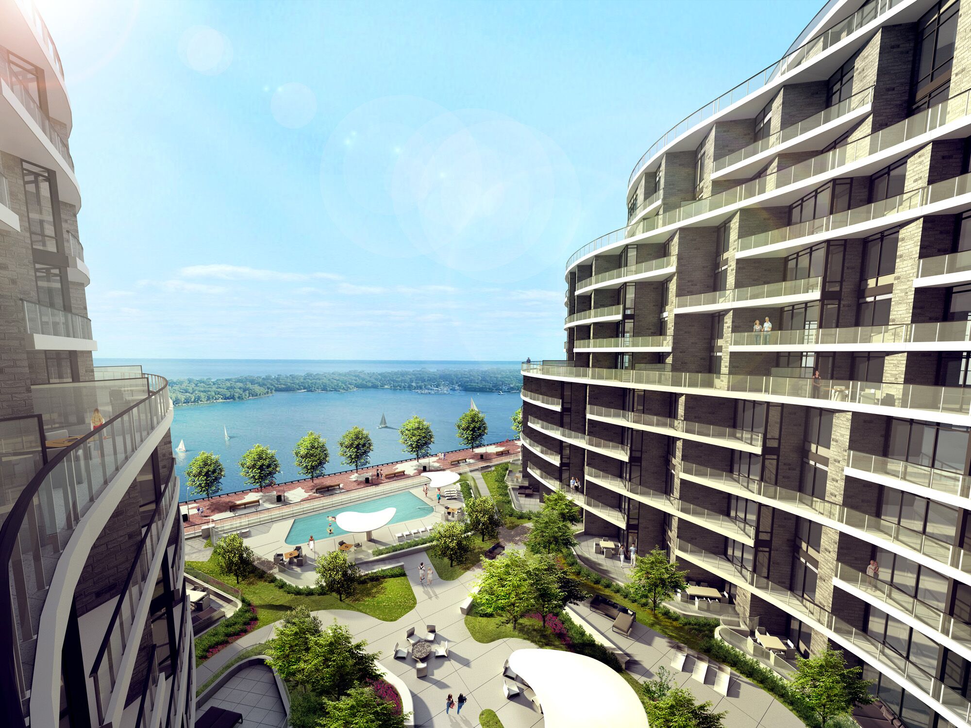 Exterior Rendering - Condo - 3D Rendering Toronto Aquavista Condo Toronto