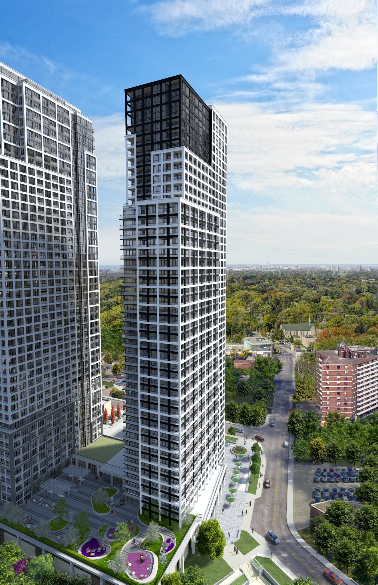 Exterior Rendering - Condo - Toronto High Rise Bloor Promenade