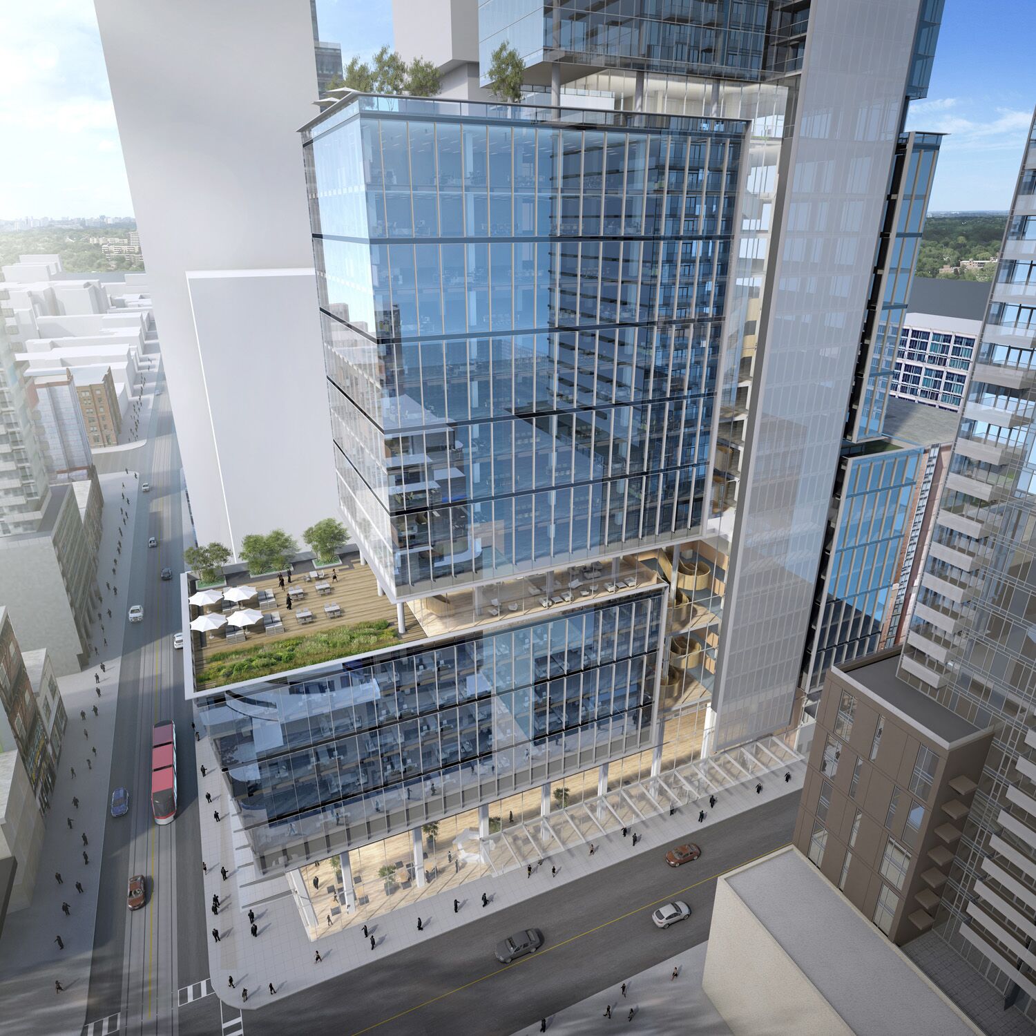 Exterior Rendering - Condo - Office Tower Toronto Architectural Rendering | Aareas Interactive