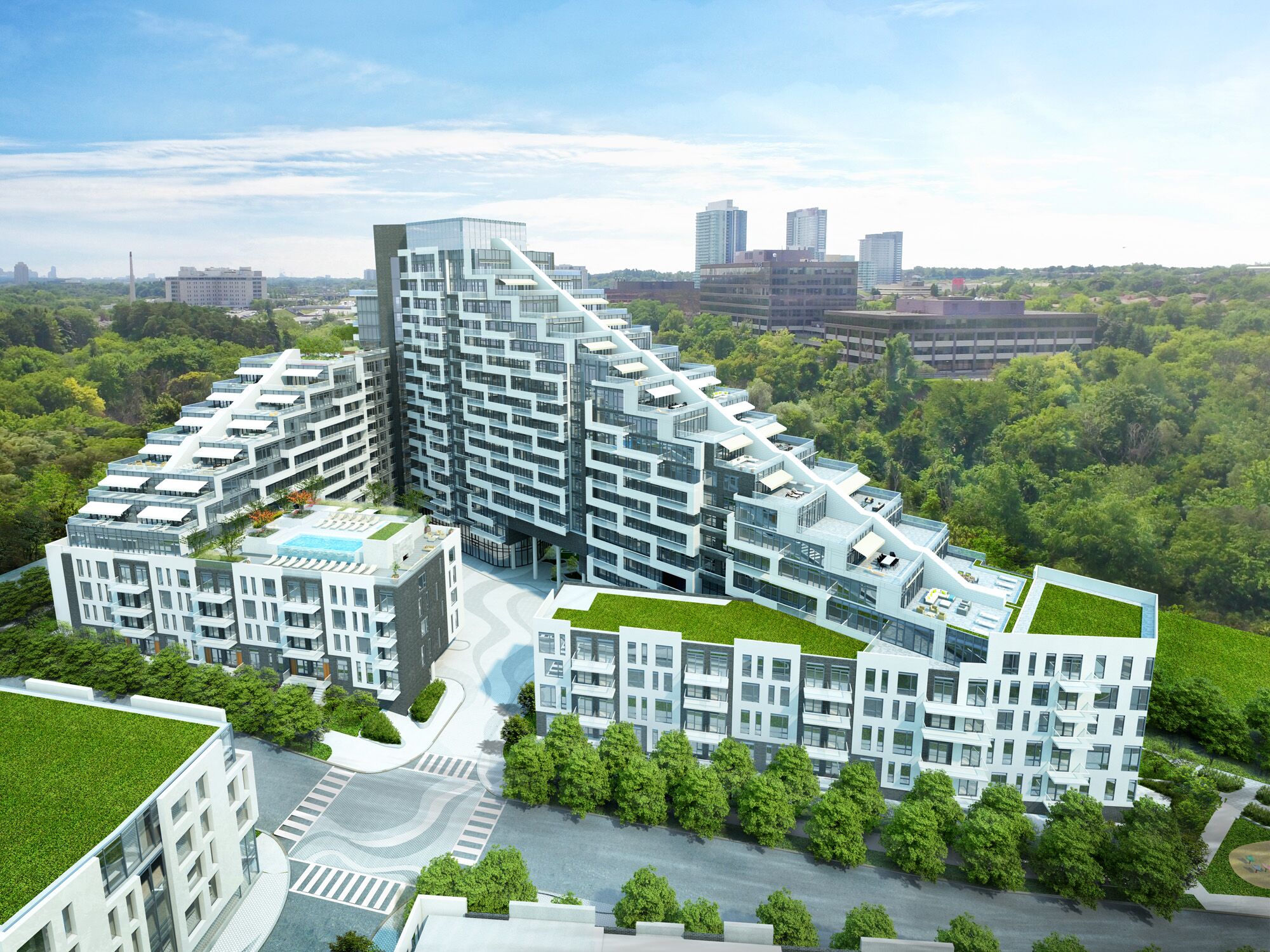 Exterior Rendering - Condo - Scala Condos Tridel Toronto Architectural 3D Rendering | Aareas Interactive