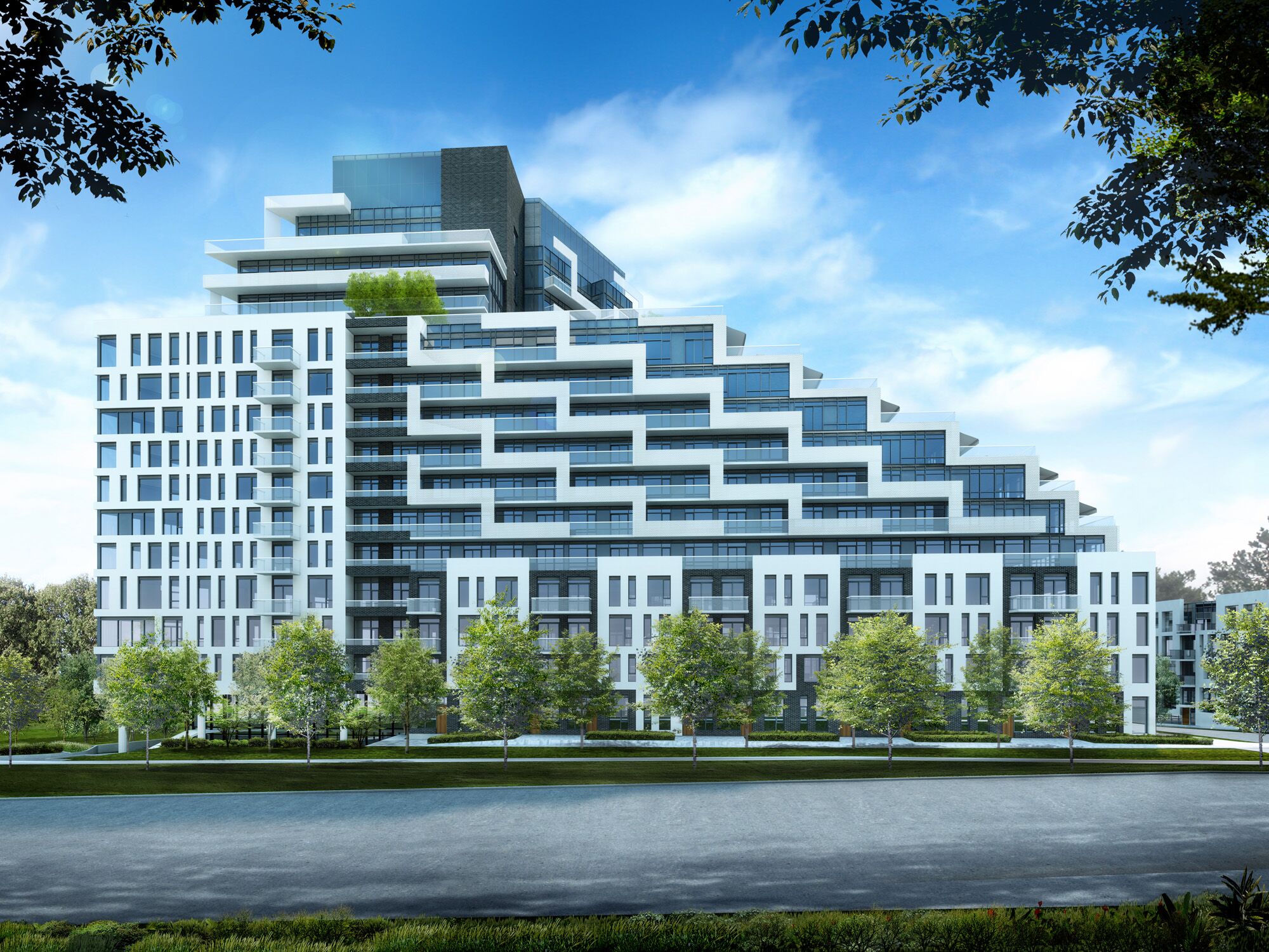 Exterior Rendering - Condo - Scala Condos Tridel Toronto Architectural 3D Rendering | Aareas Interactive