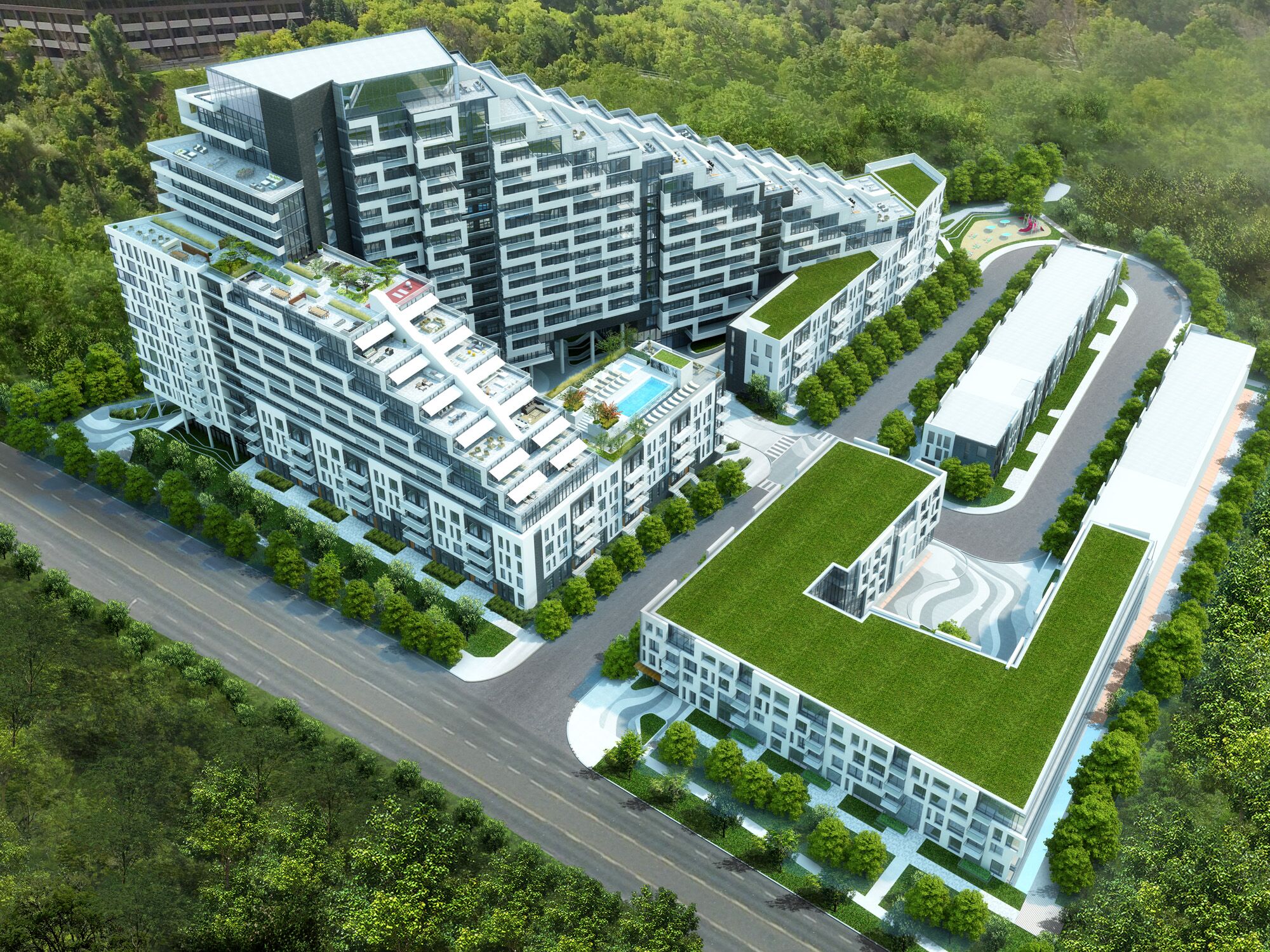 Exterior Rendering - Condo - Scala Condos Tridel Toronto Architectural 3D Rendering | Aareas Interactive