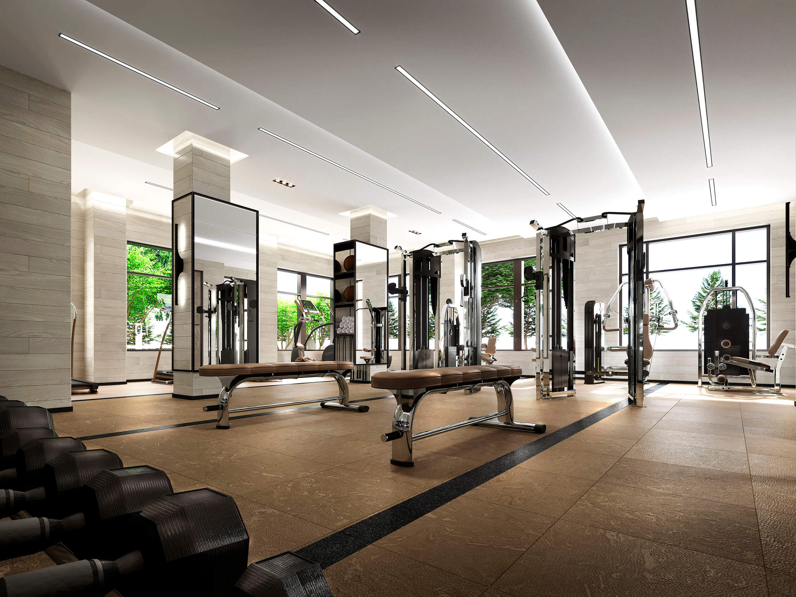 Interior Amenity Rendering - Gym Fitness Center