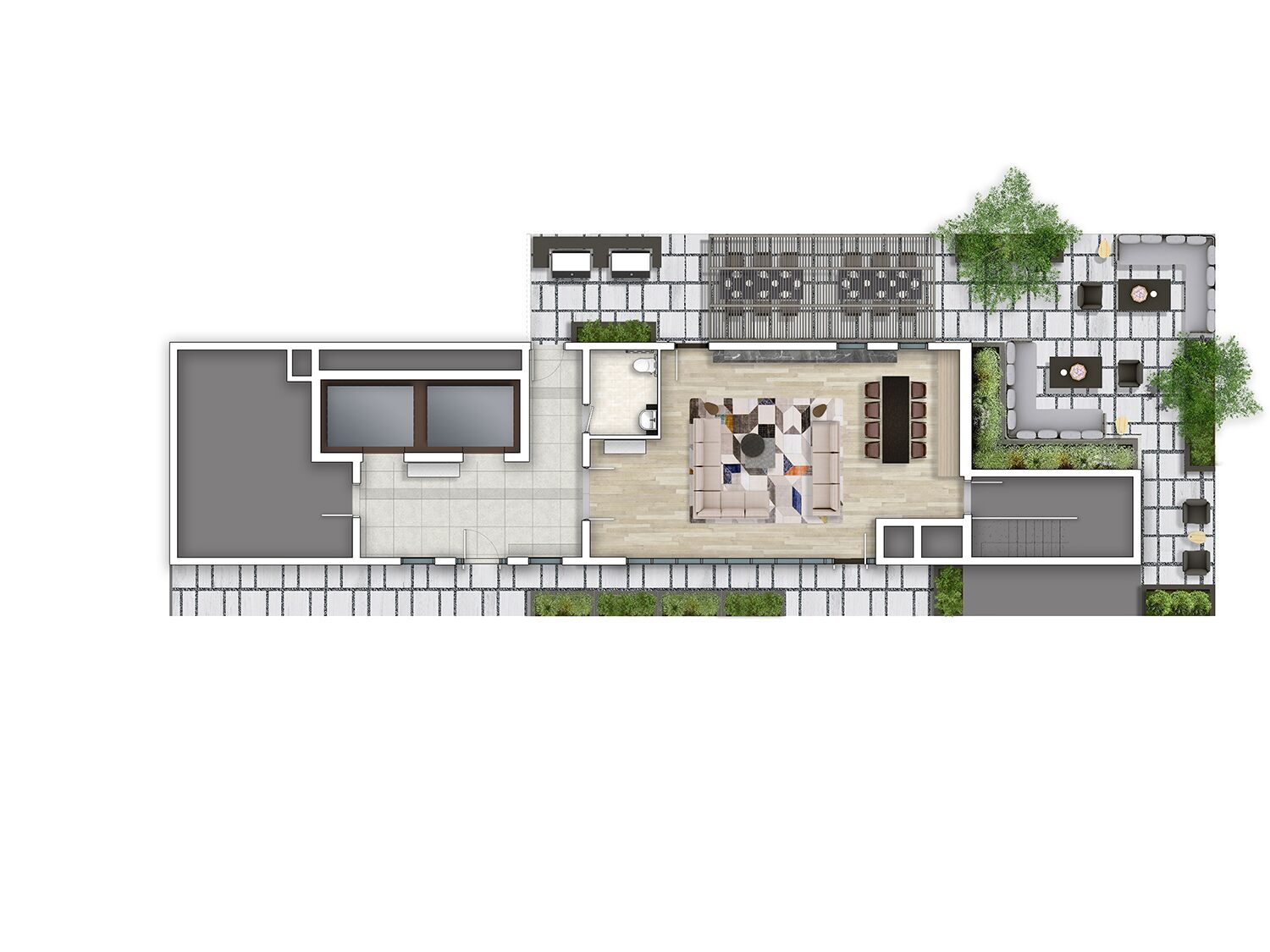 Floor Plan Rendering - Roof Top