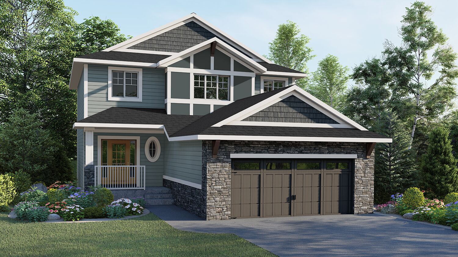 Exterior Rendering - Single Family House - Birch