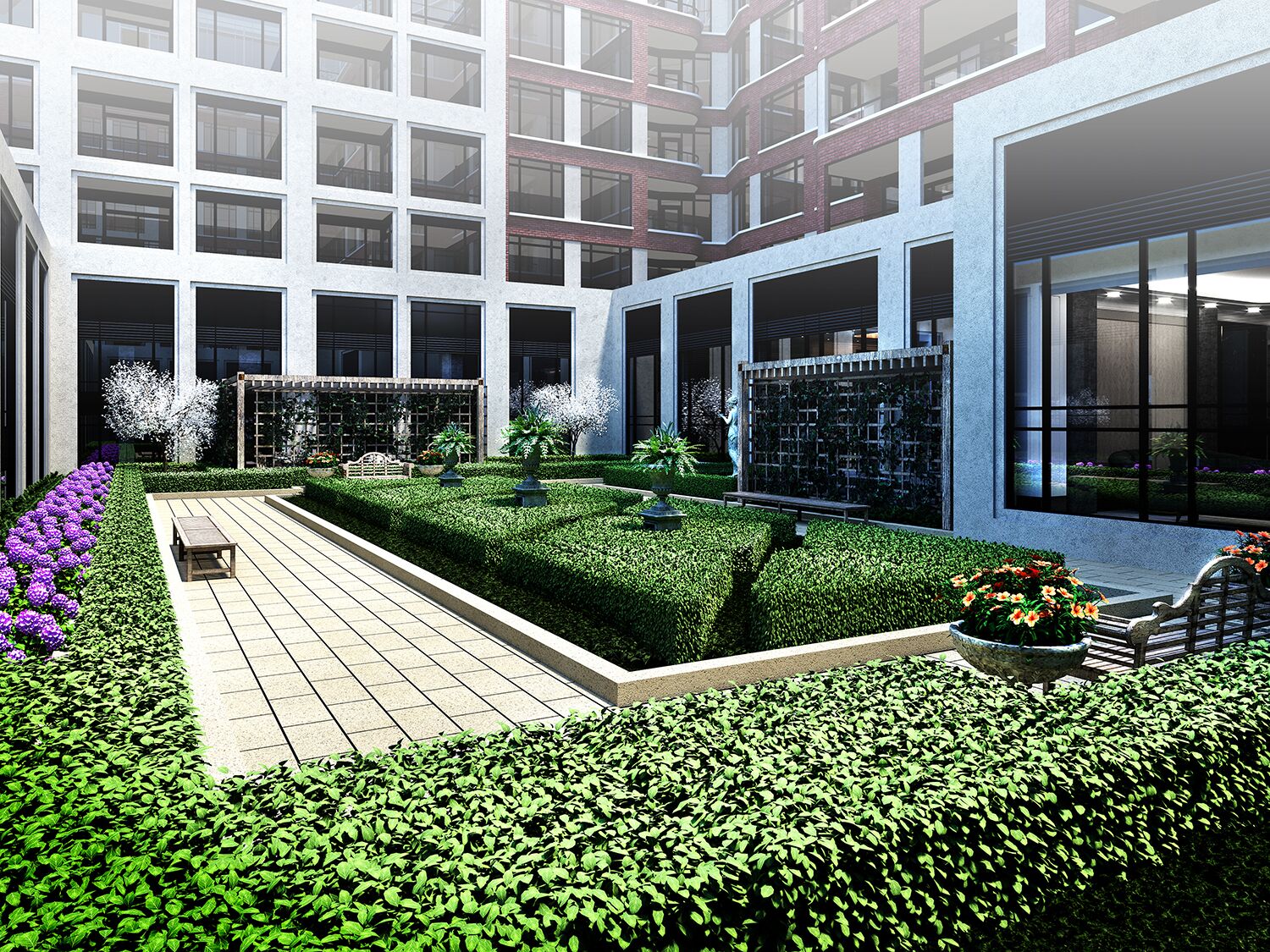 Exterior Amenity Rendering - Courtyard