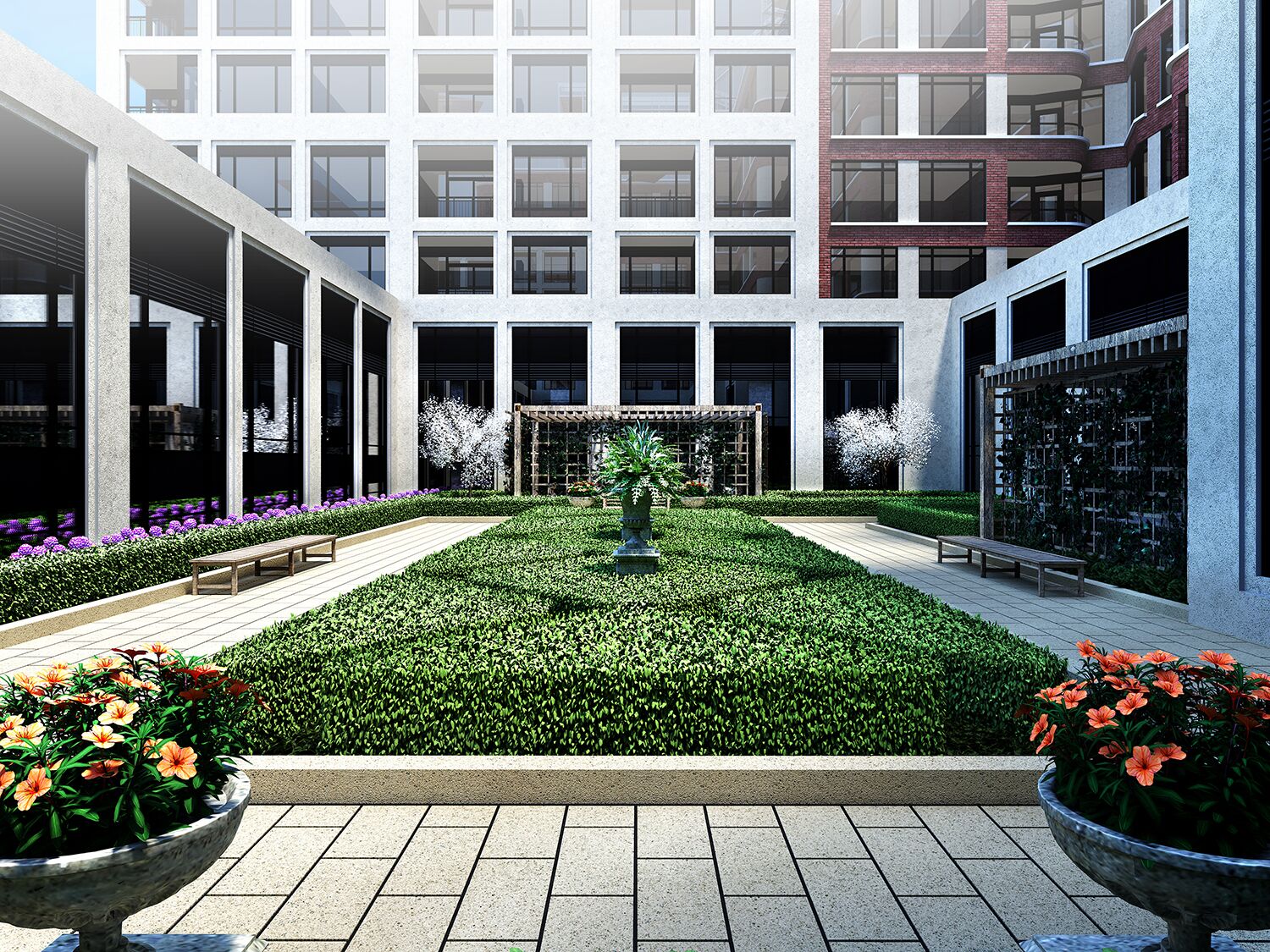 Exterior Amenity Rendering - Courtyard