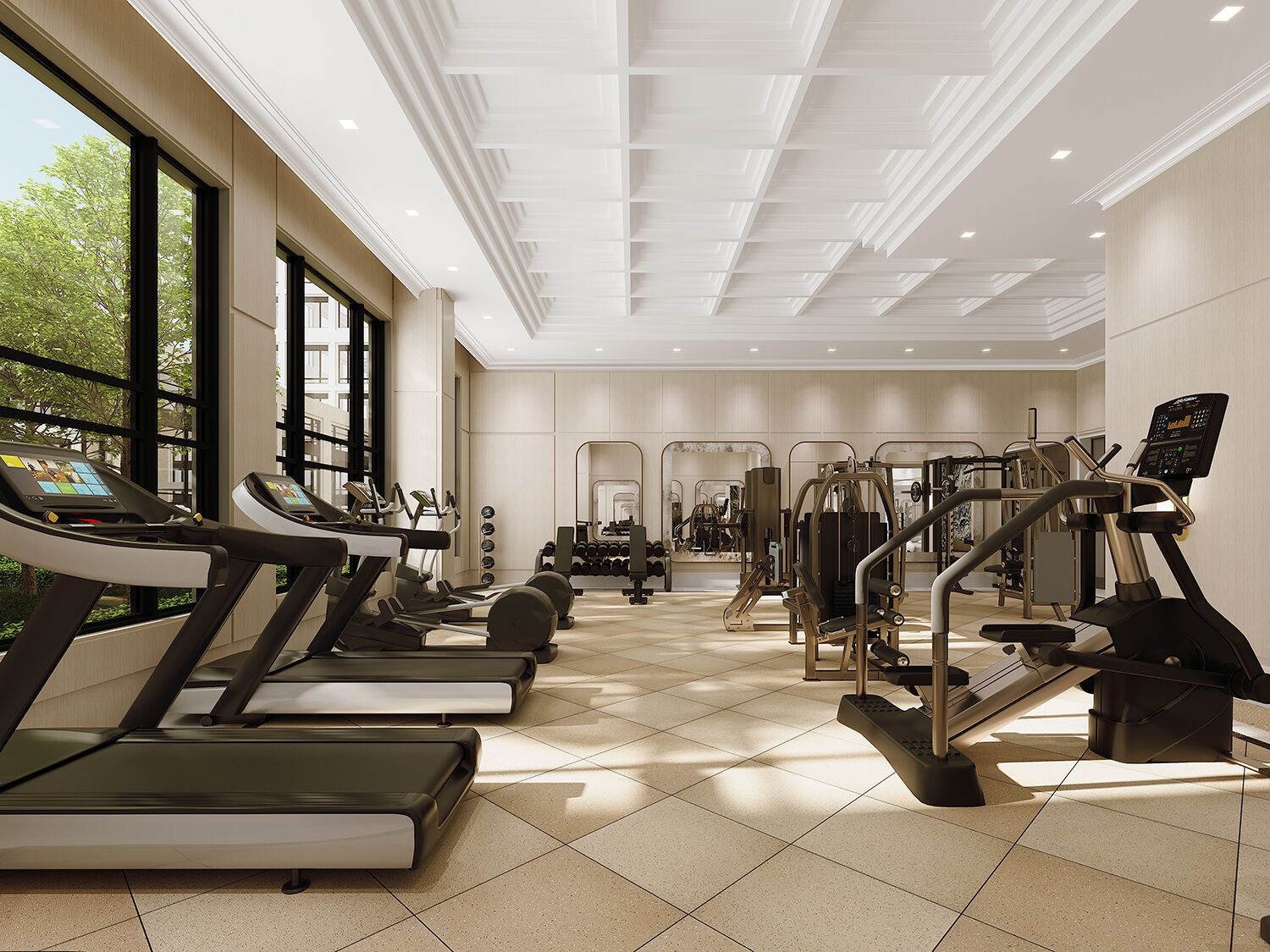 Interior Amenity Rendering - Gym Fitness Center