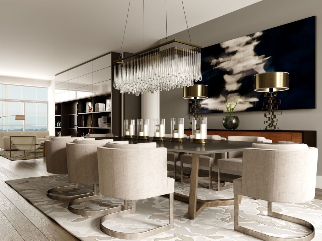 Interior Rendering - Modern Luxury Dining Room