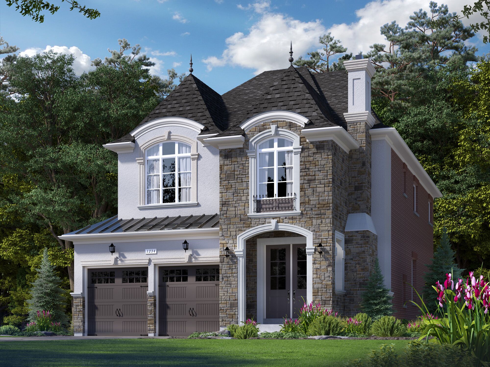 Exterior Rendering - Single Family House - House Rendering for Zancor King City Blythwood at Huntington 3D Rendering | Aareas Interactive