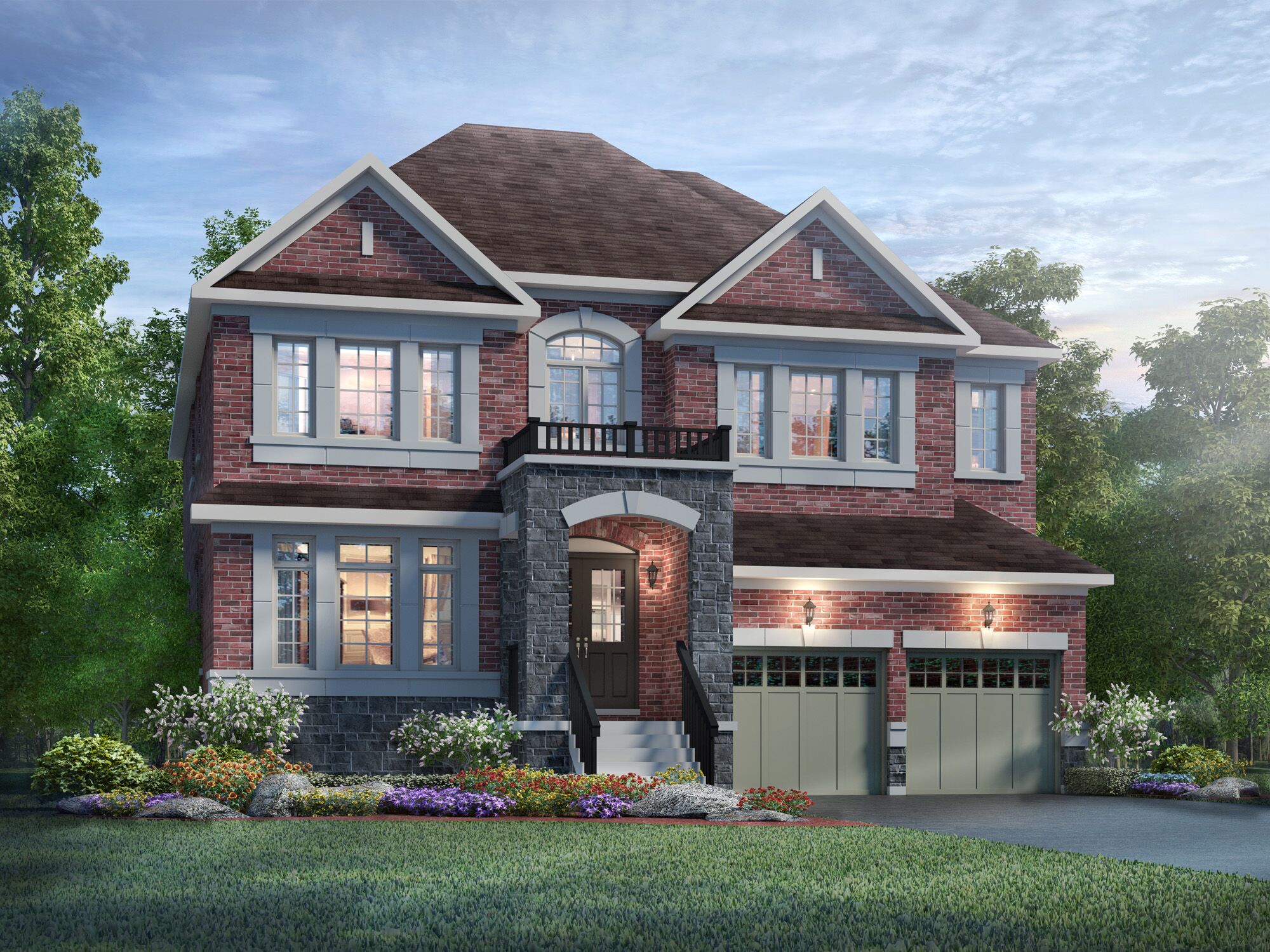 Exterior Rendering - Single Family House - 2 Story Home 3D Rendering for Brookfield Residential