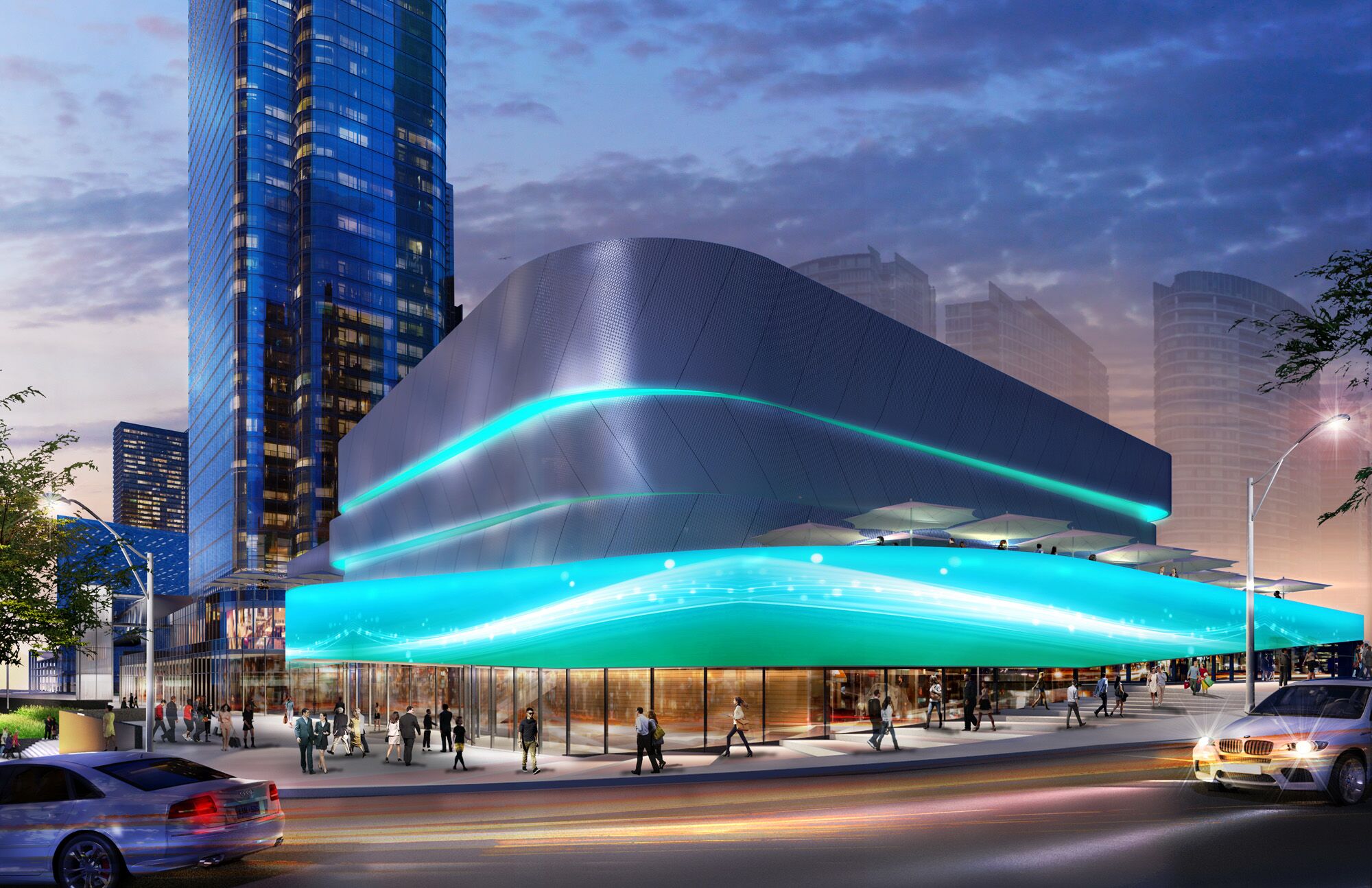 Exterior Rendering - Condo - Blue Jays Way Toronto Architectural 3D Rendering | Aareas Interactive