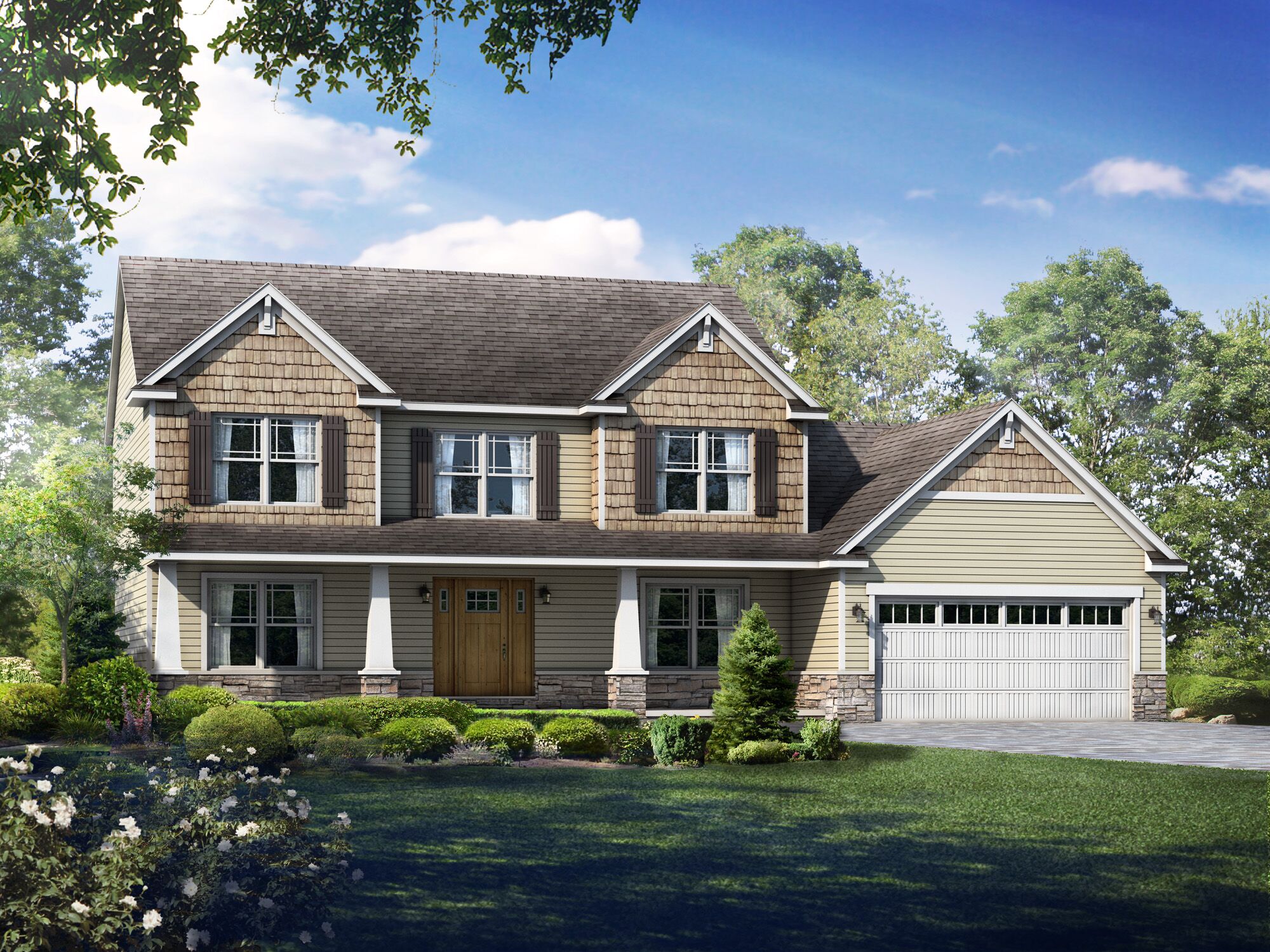 Exterior Rendering - Single Family House - 3D House Rendering | Aareas Interactive