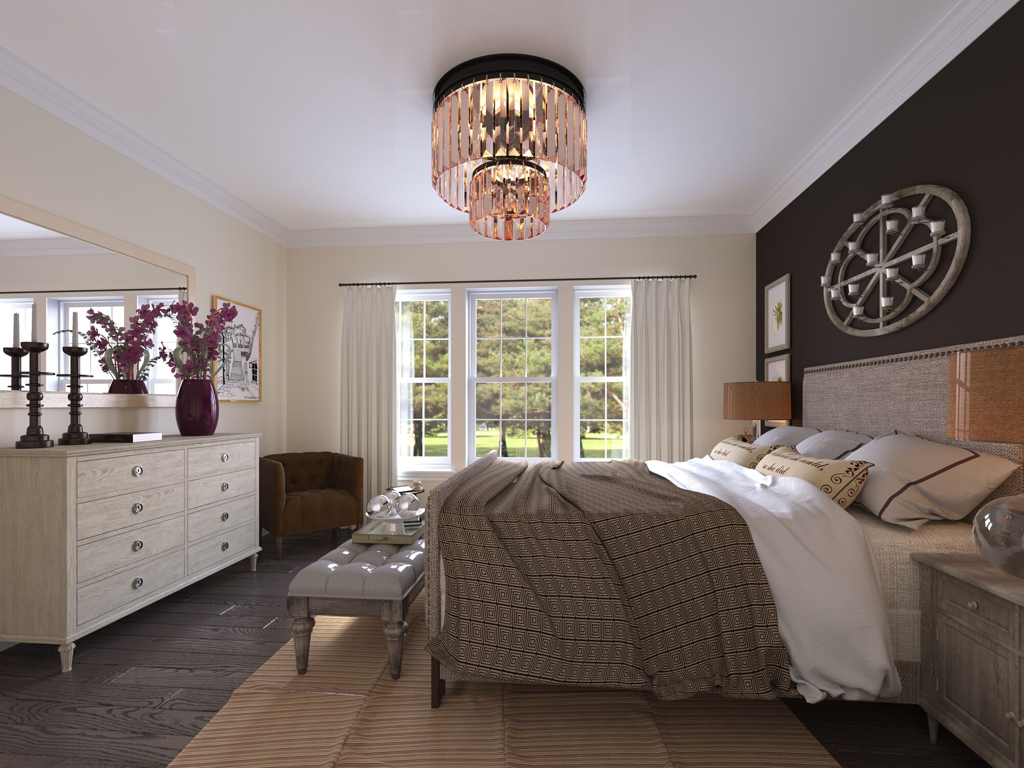 Interior Rendering - Modern Traditional Master Bedroom by Estridge Harmony