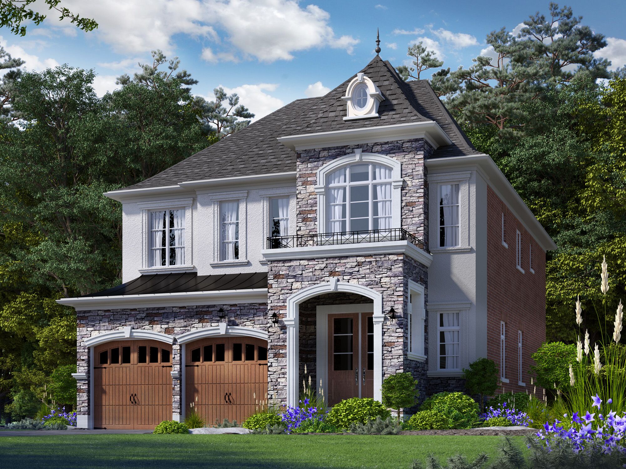 Exterior Rendering - Single Family House - House Rendering for Zancor King City | Aareas Interactive