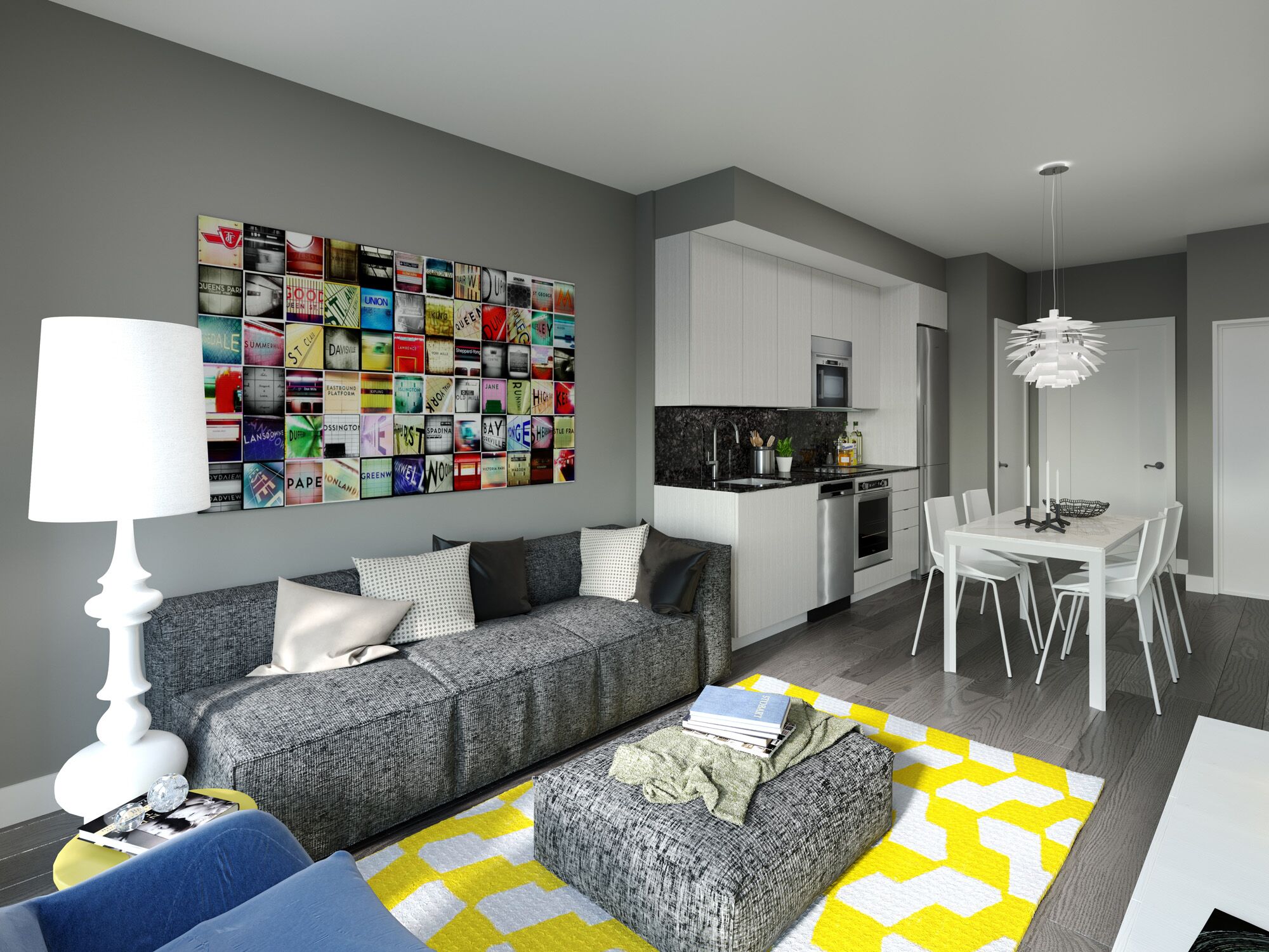 Interior Rendering - Living / Dinning Room by Tridel Bloor Promenade Condos