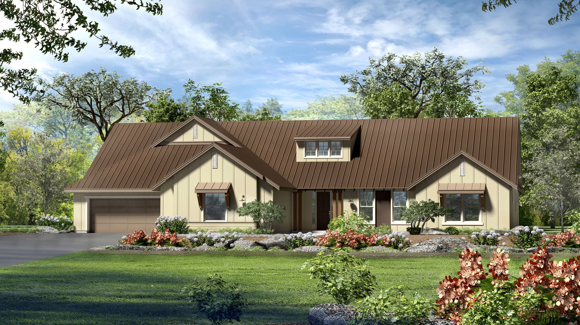 Exterior Rendering - Single Family House - Kissing Tree Bungalow 3D Rendering