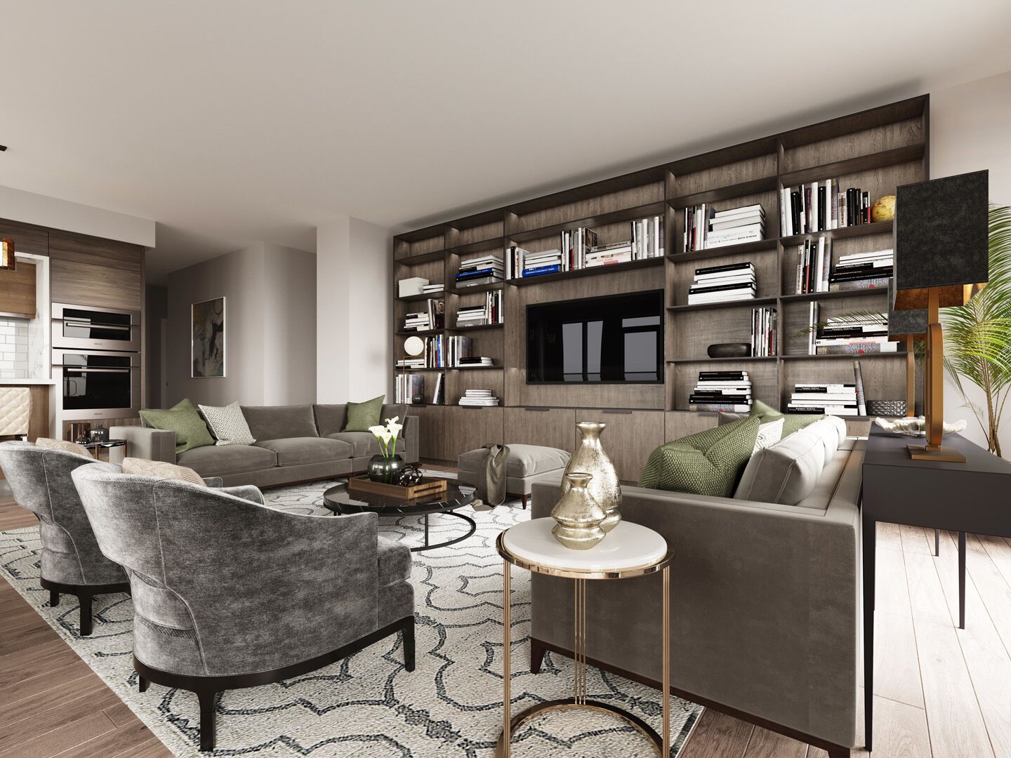 Interior Rendering - Penthouse Living Room