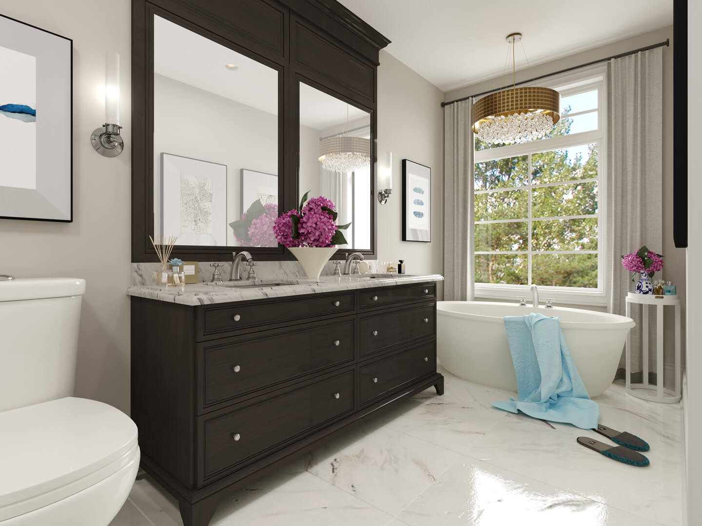 Virtually Staged Master Ensuite