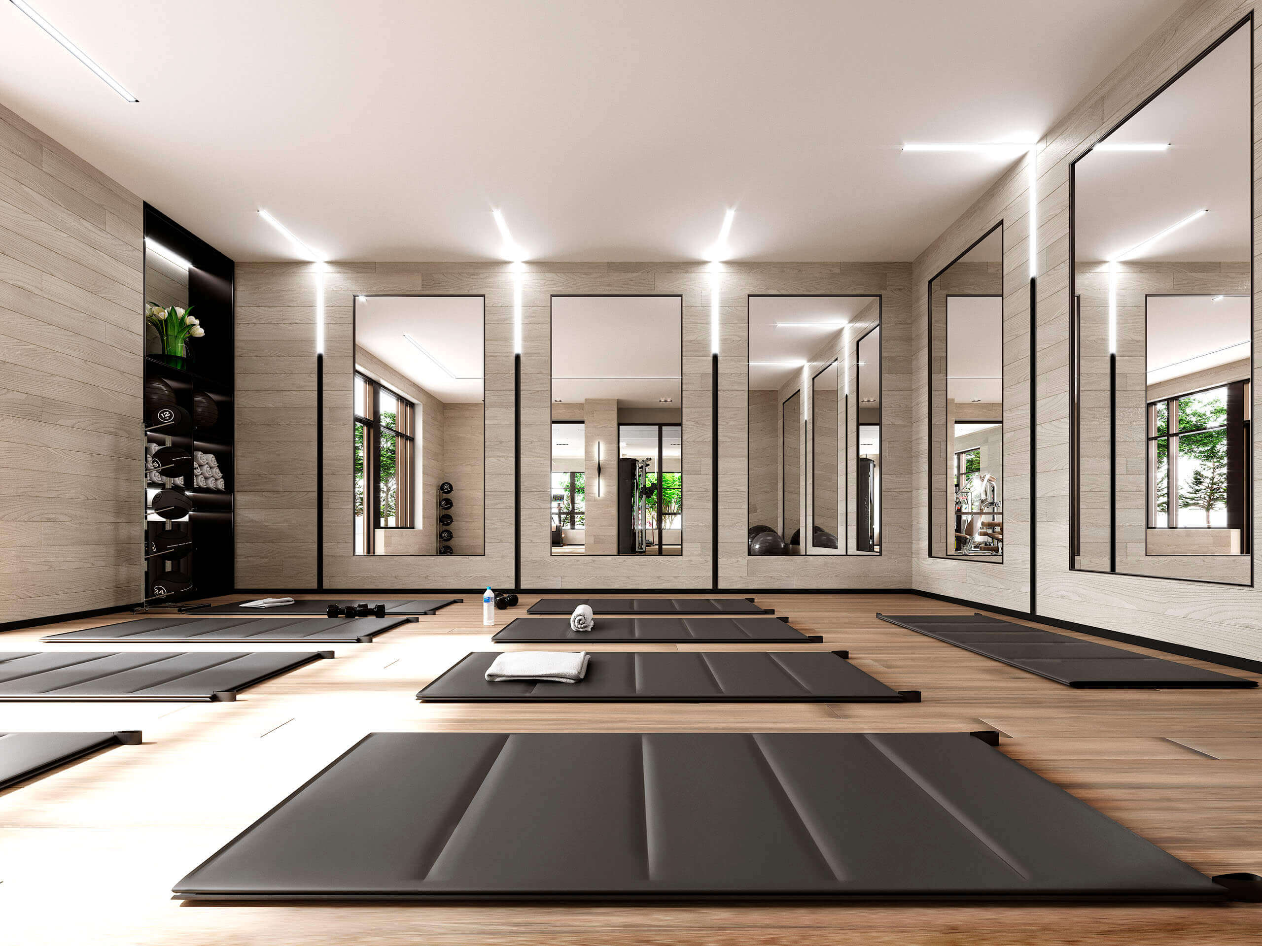 Interior Amenity Rendering - Gym Yoga Fitness Center
