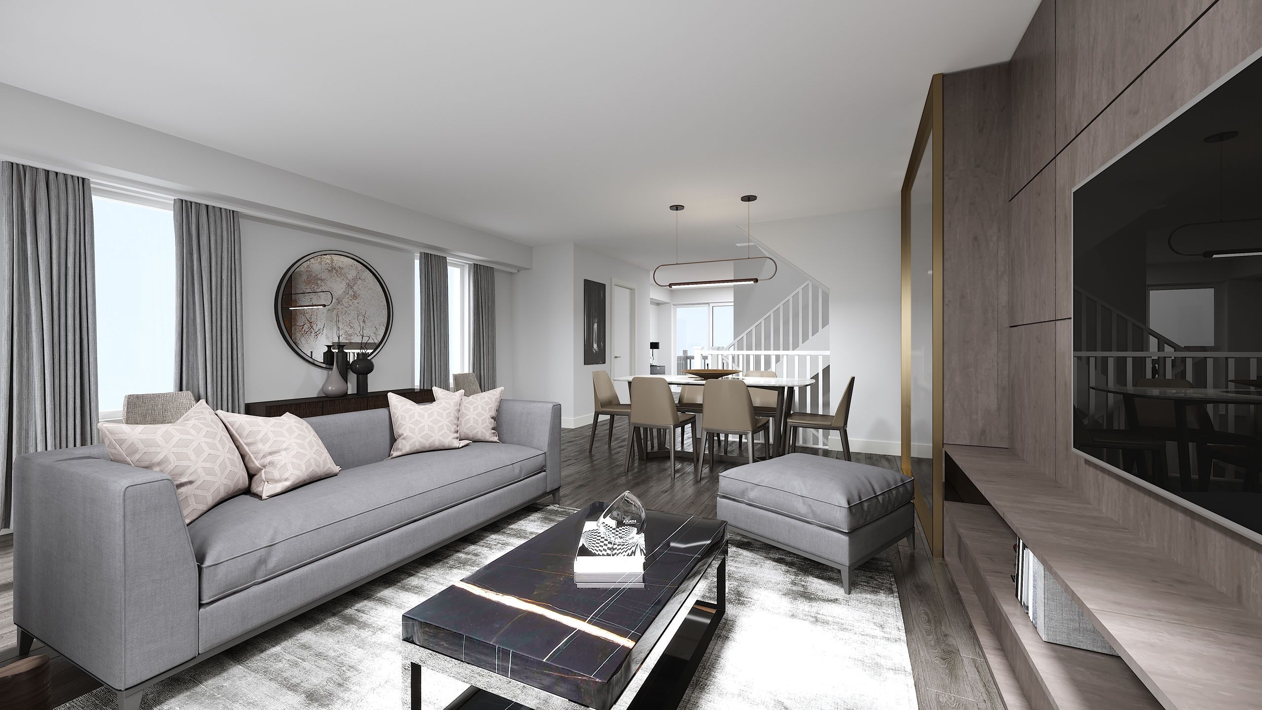 Interior Rendering - Living Room of a Studio- Evermore by Tridel