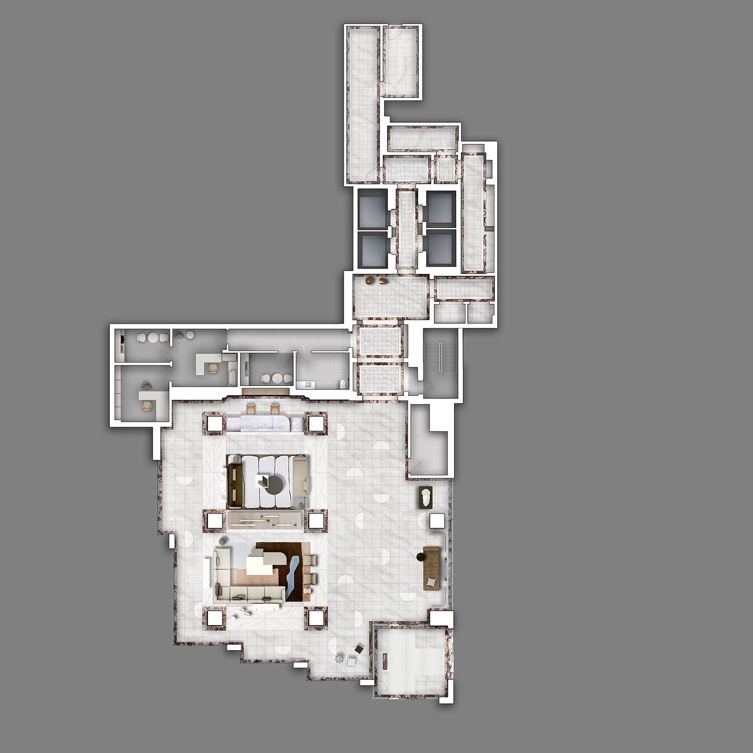 Floor Plan Rendering - Lobby