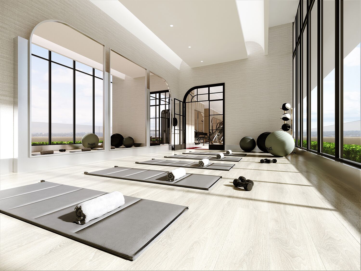 Interior Amenity Rendering - Gym Yoga Fitness Center